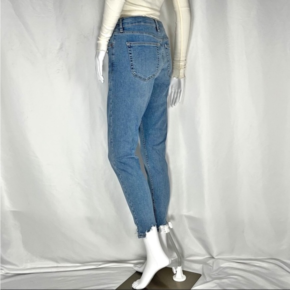 TopShop Jamie Blue High Waist Jagged Hem Skinny Jeans Sz28 Waist28” Inseam26.5” - Picture 11 of 16